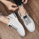 TEWEIWEI men's shoes spring and summer new shoes men's leather sports casual shoes men's trendy moral training sneakers spring and autumn 1987 white [single lining] 43