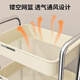 Meikaibin trolley storage rack for home living room snack multi-layer storage rack removable bathroom kitchen floor storage rack three-layer white pp material - basic model