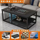 Ying Yixuan coffee table living room home simple modern office kung fu tea table kettle tea set all in one simple tea making table black frame + black desktop (top stainless steel kettle) length 100x width 50x height 60 automatic tea making table