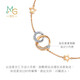 Chow Sang Sang Starry Diamond Bracelet Star 18K Color Gold Double Ring Jewelry 94248B Pricing 18cm