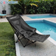 Gosoo recliner folding chair nap chair plus cotton and thickened moon chair reclining and sleeping camping chair office nap chair black