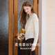 Xiangying Lace V-neck Shirt Women's Long Sleeve 2025 Winter New Temperament Waist Design French Knitted Top Lubai S 155/80A/85-95Jin Jin is equal to 0.5 kg
