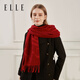ELLE 100% sheep wool red scarf for women autumn and winter warm scarf jacquard fashion versatile gift box