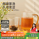 Yaji Zhuming glass tea cup tea water separation glass cup with lid and glass liner office household heat-resistant tea cup