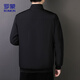 ROMON Jacket Men's Autumn and Winter Business Executive Casual Jacket Stand Collar Plus Velvet Thickened Dad Clothes MK19 Black XL