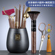 Tea Ceremony Six Gentlemen Set Kung Fu Tea Set Accessories Complete Collection of Tea Scissors Kung Fu Tea Brewing Tools Tea Table Ornaments 1-Black Pottery Tianfu Tea Ceremony Bottle + Buddha's Hand Six Accessories + Plum Blossom Scissors