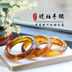 Mengdong quality amber bracelet, fashionable and simple design, natural chameleon, Myanmar Lingcao amber raw mineral beeswax bracelet, Lingcao amber 54 hand circumference
