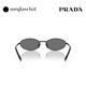 PRADA/Prada sunglasses women's sunglasses oval glasses 0PR A59S black frame/silver gray mirror lens 1AB60G
