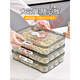 CLCEY dumpling box, specially sealed for household food freezing, fresh-keeping dumplings, wontons, quick-frozen kitchen refrigerator storage artifact, transparent, one cover and one layer, holds about 40-50 dumplings
