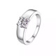 I Do platinum PT950 diamond ring for men, 1 carat, four-prong diamond wedding ring, proposal, wedding, boyfriend and husband gift, four-prong, one-carat diamond size 15