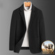 Luo Meng high-end 100% wool double-sided coat men's autumn and winter cashmere woolen coat thick suit jacket suit black XL 180