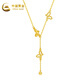 CHINA GOLD gold necklace 18k gold AU750 crushed ice butterfly necklace birthday gift