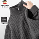 Paul Frank sweater men's autumn and winter casual sweater men's half turtleneck zipper wool top jacket dark gray 3XL
