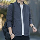 Men's jacket spring and autumn trendy loose stand-up collar jacket workwear for young and middle-aged people windproof outdoor sports and leisure men's wear 67002 gray 3XL 150-165Jin Jin equals 0.5 kg