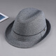 Ye Yu woolen hat middle-aged and elderly autumn and winter fashion gentleman men's dad British jazz hat plaid gray L58-59CM