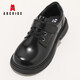 ABC KIDS男女童皮鞋秋季新款学生校园男孩儿童英伦风演出鞋3664PY黑色28