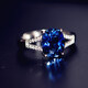 Lianshi 925 Herringbone Natural Tanzanite Sapphire Ring Women's Ring Hand-Inlaid Ring for Women Main Stone 8X10mm Live