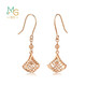Chow Sang Sang 18K rose gold earrings pair of gold Yong series ginkgo leaf earrings for women 92265E Pricing
