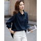 Demana warm brushed cloud-like cotton winter lapel denim shirt fawn embroidered pocket loose shirt women's top