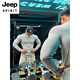 JEEP SPIRIT American Henry shirt long-sleeved T-shirt men's autumn and winter tough guy fitness training showing muscle sports sweatshirt inner layering shirt light gray S (suitable) 85-100Jin Jin equals 0.5 kg