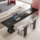 Oscarden horizontal hall sofa behind the long table with sockets for home use in the living room large long table Italian minimalist solid wood desk sparse shadow style-size-color customized photo shoot