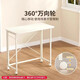 Folding table movable desk rental house home small apartment computer table bedroom bedside table simple study table white frame white surface 60*40