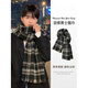 Woodpecker (TUCANO) scarf men's winter 2025 new versatile Korean plaid scarf for women as a gift for boyfriend, couple neck scarf to keep warm, double-sided wear-black, ready for immediate delivery, main picture style