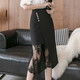 Hengyuanxiang Black Jupe pour les vêtements d'automne féminins 2025 Été A-Line Mid-Longle Spin Sit What Wirt Black S