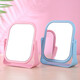 High-quality European desktop makeup mirror, simple high-definition double-sided rotatable makeup mirror, desktop standable small mirror, LED portable light-filling mirror, square off-white