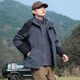 Cotton jacket for men and women, three-in-one windproof outdoor two-piece fleece jacket, men's mountaineering jacket, gray black XL