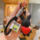 Bagbit de conejo colgante de llavero de Lekali accesorios colgantes de pareja de niños Decoración colgante hebilla linda y versátil taxin con rabón [negro]