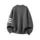 Henry collar sweater for men, autumn and winter warm outerwear, trendy brand lazy sweater, black L
