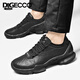 Aibotron DQG ECCO men's shoes spring and autumn breathable casual sports shoes 15th anniversary thick-soled cushioning lightweight soft-soled business leather shoes 1977 black 40