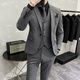 Jason's Groom's Suit Suit Men's Large Size Business Professional Formal Wedding Dress Suit Three-piece Men's Korean Style Slim Khaki (Suit + Vest + Pants) XL