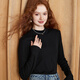 Fairy's Pocket Autumn New Women's Pullover Sweater Simple Slim Long-Sleeved Outer Top Playful Red (Small Turtle Collar) L
