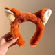 Pei Nanwei fox ears plush headband for women in the amusement park, cute cartoon headband for autumn and winter face wash hairpins, 1 Firefox headband