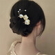 Other brands new Chinese style magnolia flower hairpin high-end U-shaped hairpin 2025 new headwear gentle temperament hairpin white magnolia flower U-shaped hairpin 1 pack
