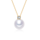 LAPRAFANY small light bulb Akoya seawater pearl necklace 18K gold Princess Diana diamond pendant neck chain clavicle chain 8-8.5mm 18K diamond mirror Aurora car cross chain