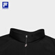 FILA official women's knitted long-sleeved shirt 2025 winter fitness sports plus velvet half-zip long T