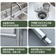 Commercial stainless steel sink with stand kitchen single and double sinks washing dishes and vegetables wash basin with platform hotel 175*60*80 double sink left platform 1 point 2 thick