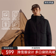 Made in Tokyo, winter short hooded ski down jacket, outdoor parka, thickened warm jacket for men, black XL