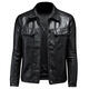 2025 velvet thickened lapel motorcycle leather jacket for men, fashion trend, slim and handsome leather jacket, youth short jacket, black without velvet L (size recommendation 100-115Jin Jin equals 0.5 kg)