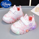 Disney (DISNEY) girls' lighted princess shoes, children's light-up sneakers, spring and autumn new baby toddler shoes, girls' casual shoes, blue 22, inner length of the shoe is about 14CM
