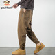 Paul Frank Casual Pants Men's Autumn Loose Leg Pants Men's Small Foot Overalls Harem Men's Pants Khaki 3XL