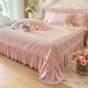 Yalu Korean lace baby velvet bed skirt four-piece set winter double-sided milk velvet warm bed sheet quilt cover three-piece set Chanel Garden-Pink Jade bed cover 1.5m four-piece set