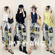 
MeiYANG (MEIYANG) Flower Market Skirt Plant Aesthetics Laiser Print Medium-Long Blossom Skirt Black Print XL