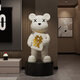 BHM violent bear ornaments living room TV cabinet sofa large floor-standing decoration high-end atmospheric moving housewarming gift Fortune Baifu violent bear + black base