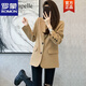 Romon Small Suit Women's 2022 Spring and Autumn New French Retro Casual Suit Temperament Design Small Fashion Jacket Black L