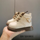 Remtin winter children's shoes plus velvet thickened Martin boots leather short boots baby toddler shoes 0-3 years old baby shoes cotton shoes cotton 2268 beige 18 / inner length 13.5 cm