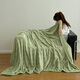Red bean blanket thickened plus velvet nap blanket jacquard simple coral velvet Farai velvet blanket multifunctional cover blanket 1.5*2m green